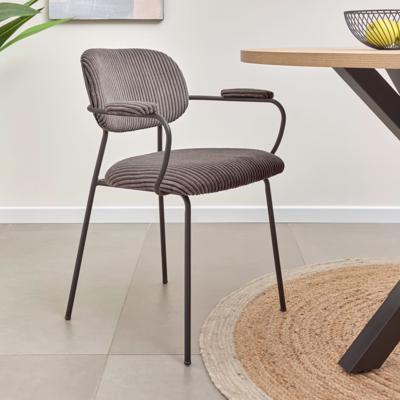 Kave Home Auxtina eetkamerstoel Corduroy Dark Grey Kave Home Auxtina eetkamerstoel Corduroy Dark Grey