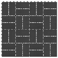 VidaXL Terrastegels 30x30 cm 1 m² hkc zwart 11 st - thumbnail