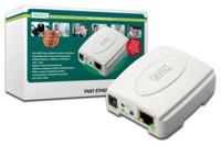 DIGITUS USB 2.0 Fast Ethernet Print Server, 1-Port, 1x USB A, 1x RJ45, Wit - thumbnail