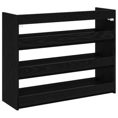 VidaXL Schoenenrek 80x25x62 cm bewerkt hout zwart VidaXL Schoenenrek 80x25x62 cm bewerkt hout zwart