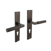 Intersteel Deurklink Bau-Stil op schild profielcilindergat 72mm antraciet grijs - thumbnail