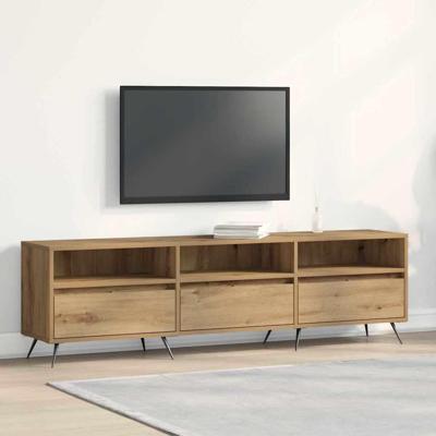 TV-kast artisanaal eikenkleurig 150 x 30 x 44.5 cm Bewerkt hout