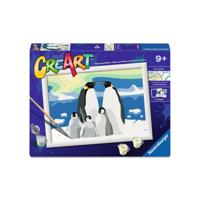 Ravensburger creart schilderen op nummer - pinguin familie - thumbnail