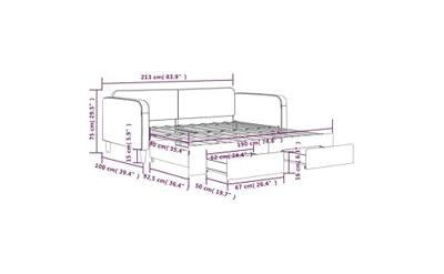 Slaapbank onderschuifbed en lades 90x190 cm stof donkergrijs