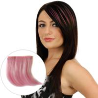 Kleur verloop onzichtbare naadloze haarverlenging pruik stuk recht haar stuk kleur pony haar stuk (roze) - thumbnail
