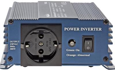 Stroomomvormer Zuivere Sinusgolf | 12 V DC - 230 V AC | 300 W | 1x Schuko-Uitgang Stroomomvormer Zuivere Sinusgolf | 12 V DC - 230 V AC | 300 W | 1x Schuko-Uitgang