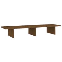VidaXL Monitorstandaard 100x27x15 cm massief grenenhout honingbruin - thumbnail