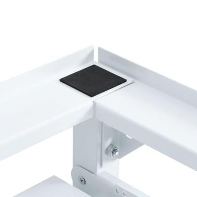 Dubbele wasmachine sokkel met uittrekbare planken wit - thumbnail