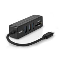 Nedis USB-Hub | 1x USB-C | 3x USB A Female | 5-Poorts poort(en) | USB 3.2 Gen 1 | USB Gevoed | 5 Gbps | SD & MicroSD - CCGB64250BK01 - thumbnail