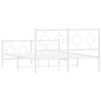 Bedframe met hoofd- en voeteneinde metaal wit 140x200 cm - thumbnail