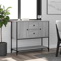 Dressoir 100x36x85 cm bewerkt hout grijs sonoma - thumbnail