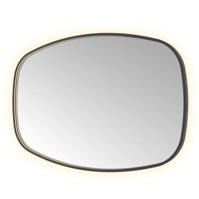 Spiegel Hotbath &MORE 80x120 cm LED-Verlichting Spiegelverwarming Deens Ovaal Geborsteld Zwart PVD