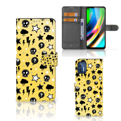 Telefoonhoesje met Naam Motorola Moto G9 Plus Punk Geel