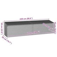 Tuinbox 220x50x58 cm poly rattan bruin - thumbnail