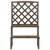 VidaXL Plantenrek met latwerk 70x42x115 cm massief vurenhout grijs - thumbnail