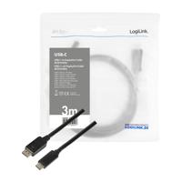 LogiLink UA0336 USB-C-displaykabel USB-C / DisplayPort Adapterkabel USB-C stekker, DisplayPort-stekker 3.00 m Zwart - thumbnail