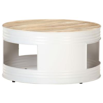 VidaXL Salontafel 68x68x36 cm massief mangohout wit