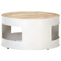 VidaXL Salontafel 68x68x36 cm massief mangohout wit - thumbnail