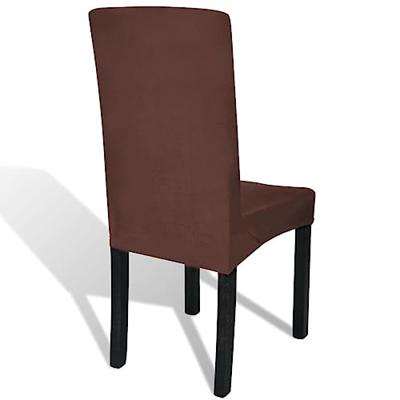 VidaXL Stoelhoezen 6 st stretch recht bruin