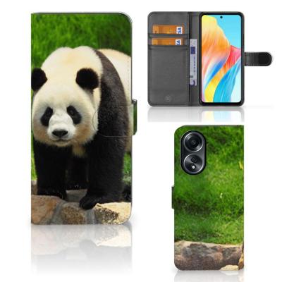 OPPO A58 4G | Telefoonhoesje | Met pasjeshouder | Panda
