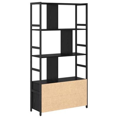 Boekenkast Zwart eiken 80 x 30 x 155,5 cm Bewerkt hout - thumbnail