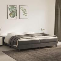 Boxspring met matras fluweel donkergrijs 200x200 cm - thumbnail