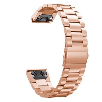 By Qubix - Stalen schakelband - Rosé goud - Compatible met Garmin Fenix 8-51mm - Compatible Garmin bandje