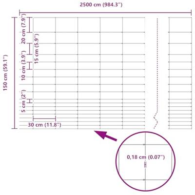Weidehekwerk Zilver 25 x 1,5 m Gegalvaniseerd staal