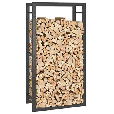 VidaXL Haardhoutrek 50x28x94 cm staal matzwart