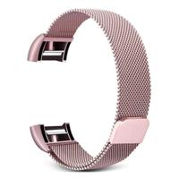 Smart Watch roestvrijstalen polsband horlogeband voor FITBIT charge 2 (roze) - thumbnail