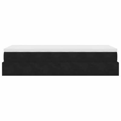 Ottoman bed met matras 90x190cm fluweel zwart