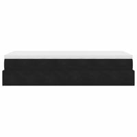 Ottoman bed met matras 90x190cm fluweel zwart - thumbnail