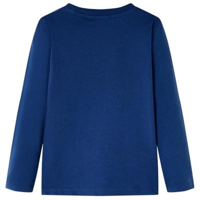 Kindershirt met lange mouwen berenprint 128 jeansblauw