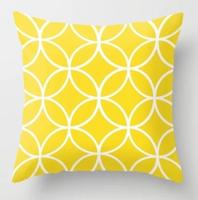 2 stuks 45x45cm geel gestreepte kussensloop geometrische gooien kussen kussensloop afdrukken Cushion kussen zaak slaapkamer Office grootte: 450 * 450 - thumbnail