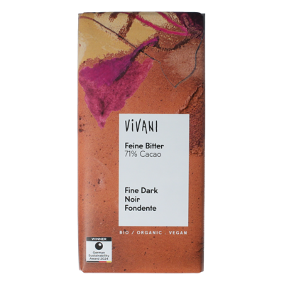 Chocolade puur 71% bio 80 Gram