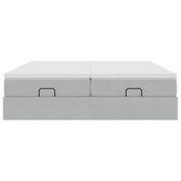 Ottoman bed met matrassen 180x200cm fluweel lichtgrijs - thumbnail