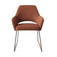 Jesper Home Eetkamerstoel 'Yanai' Slide Rose Gold, kleur Tuscan Terra - thumbnail