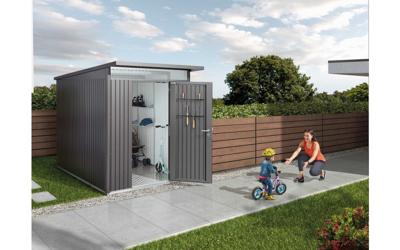 Biohort AvantGarde A6 metalen berging 260x260x220 cm met dubbele deur- Lessenaarsdak- Metaal- Biohort - thumbnail