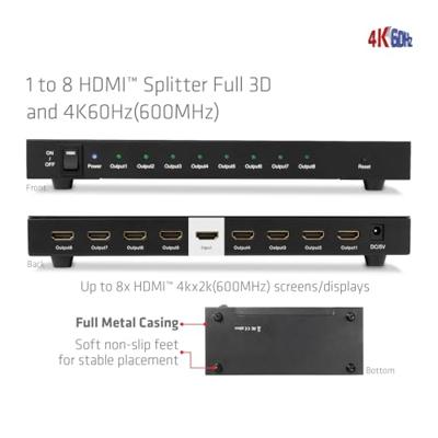 CLUB3D 1 to 8 HDMI Splitter Full 3D and 4K60Hz(600MHz) - thumbnail