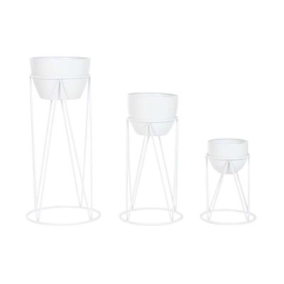 Grondlegger Home ESPRIT Wit Metaal Stads 38 x 38 x 80 cm (3 Onderdelen)