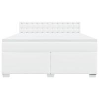 Boxspring met matras kunstleer wit 180x200 cm - thumbnail