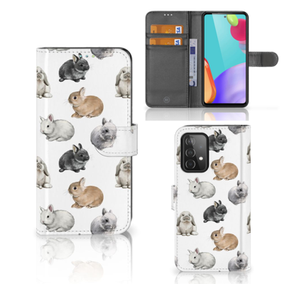 Telefoonhoesje | Met pasjeshouder | voor Samsung Galaxy A52 Konijntjes