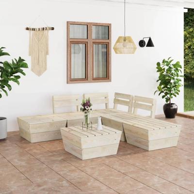 6-delige Loungeset pallet geïmpregneerd vurenhout