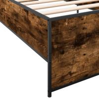Bedframe bewerkt hout en metaal gerookt eikenkleurig 90x200 cm - thumbnail
