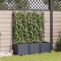 Tuin Bloempot 3 pcs Grijs 120 x 40 x 143 cm Staal - thumbnail