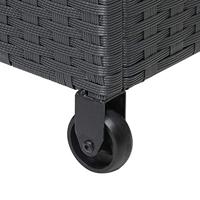 Tuinbox Polyrotan Kussenbox Zwart 150x77x73cm met Wielen - thumbnail