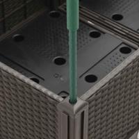 Plantenbak met latwerk 160x120x142,5 cm polypropeen bruin - thumbnail