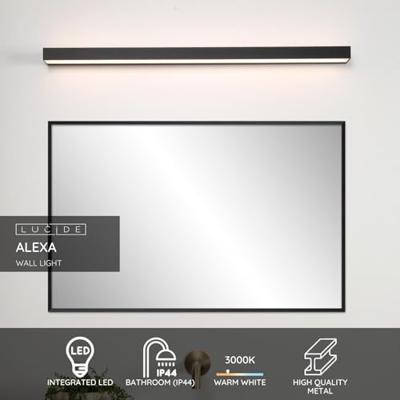 Lucide ALEXA - Wandlamp Badkamer - LED - 1x13W 2700K - IP44 - Zwart