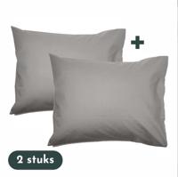 Zavelo Kussenslopen - Hotelkwaliteit - Set van 2 Stuks - Licht Grijs - 60x70cm - 100% Katoen - Hotelsluiting - thumbnail