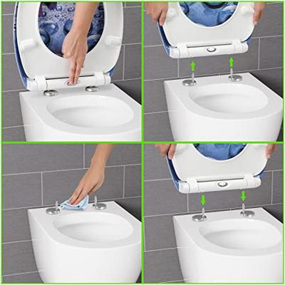 Toiletzitting regendruppels met soft close mechanisme - thumbnail